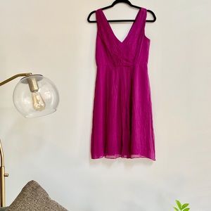 Like New J. Crew 100% Silk Magenta Dress Size 4